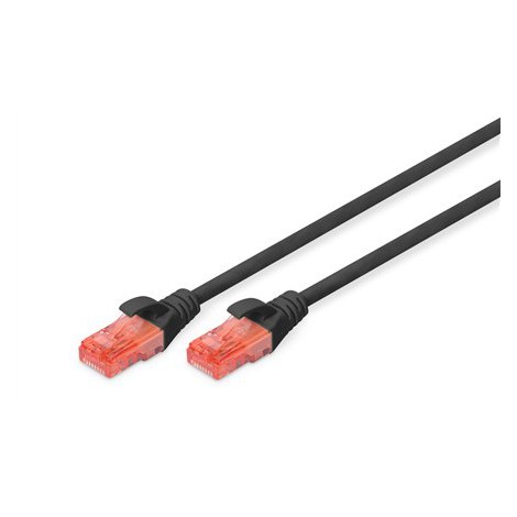 Digitus | Patch cord | CAT 6 U-UTP | PVC AWG 26/7 | 2 m | Black | Modular RJ45 (8/8) plug